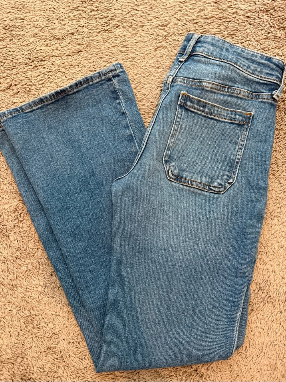 Girls 70s Flare high-rise Blue Denim Jeans